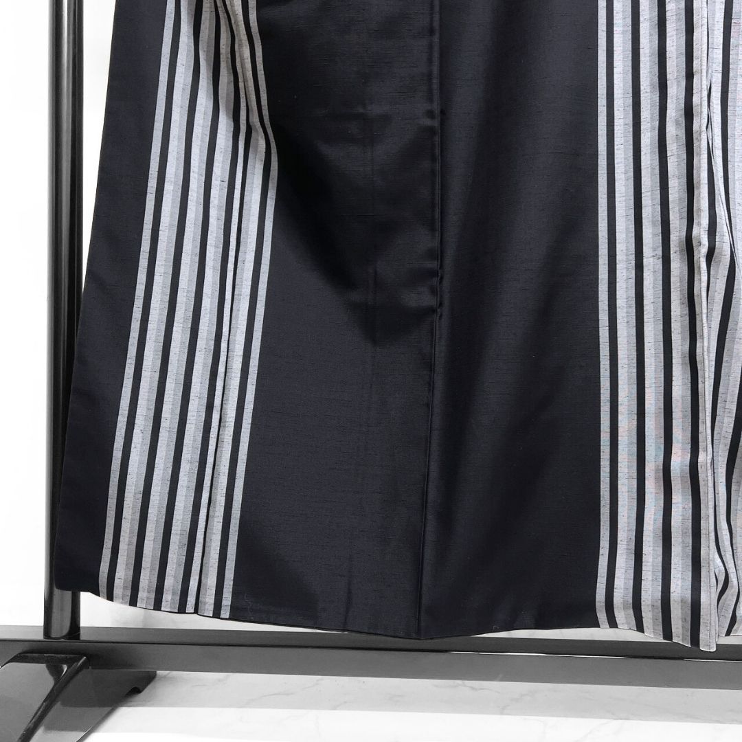 小紋 紬 縦縞 モノトーン 白黒 着物 123b p ms - メルカリ