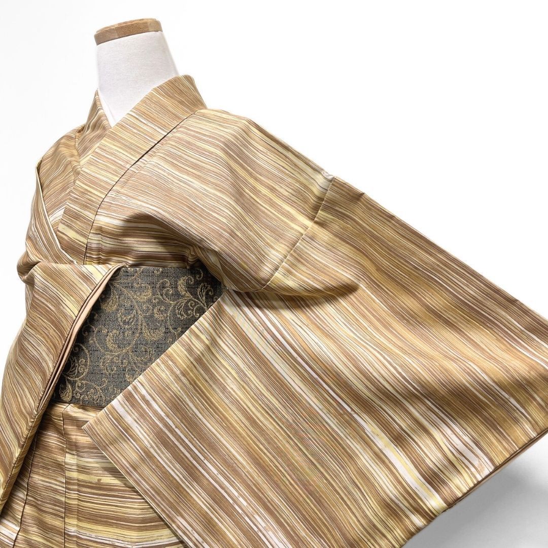 小紋 大島紬 染め大島紬 横縞 グラデーション 着物 123 b p ms