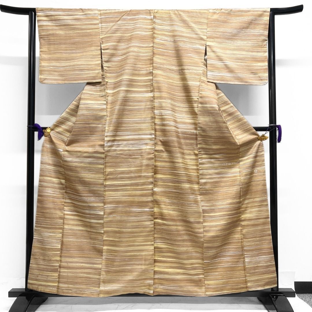 小紋 大島紬 染め大島紬 横縞 グラデーション 着物 123 b p ms