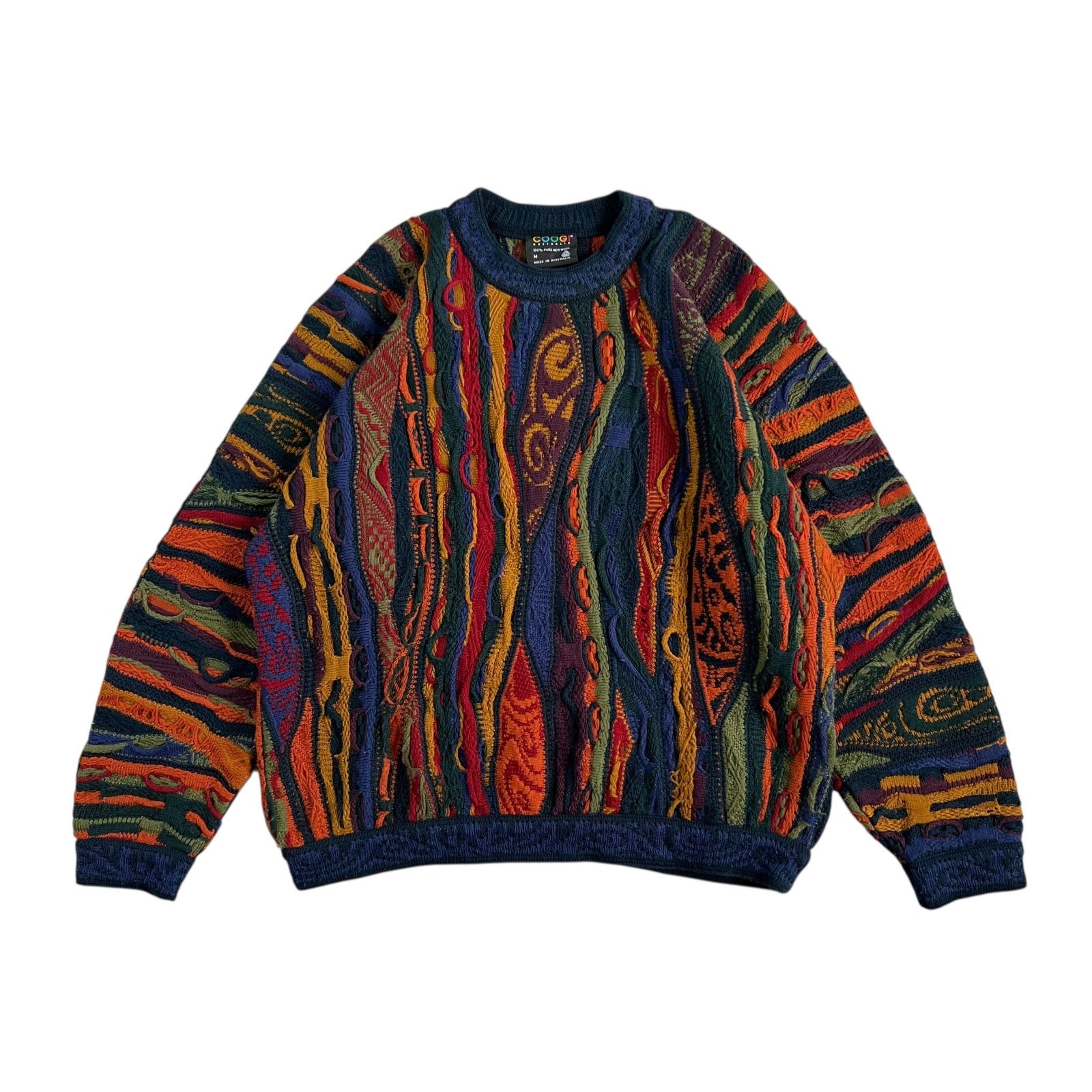 COOGI / クージー 90's ピュアウール 3Dニットセーター マルチカラー