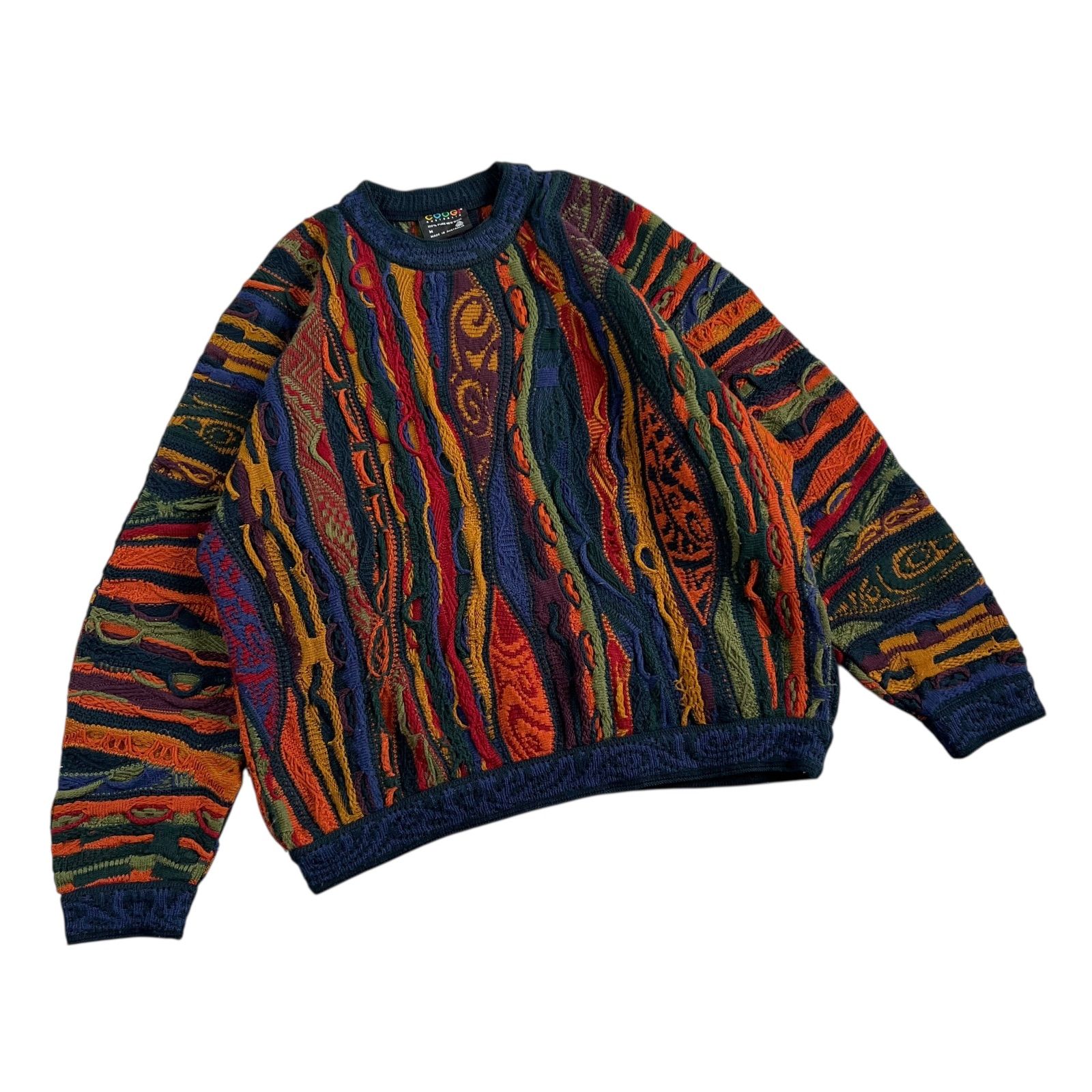 COOGI / クージー 90's ピュアウール 3Dニットセーター マルチカラー