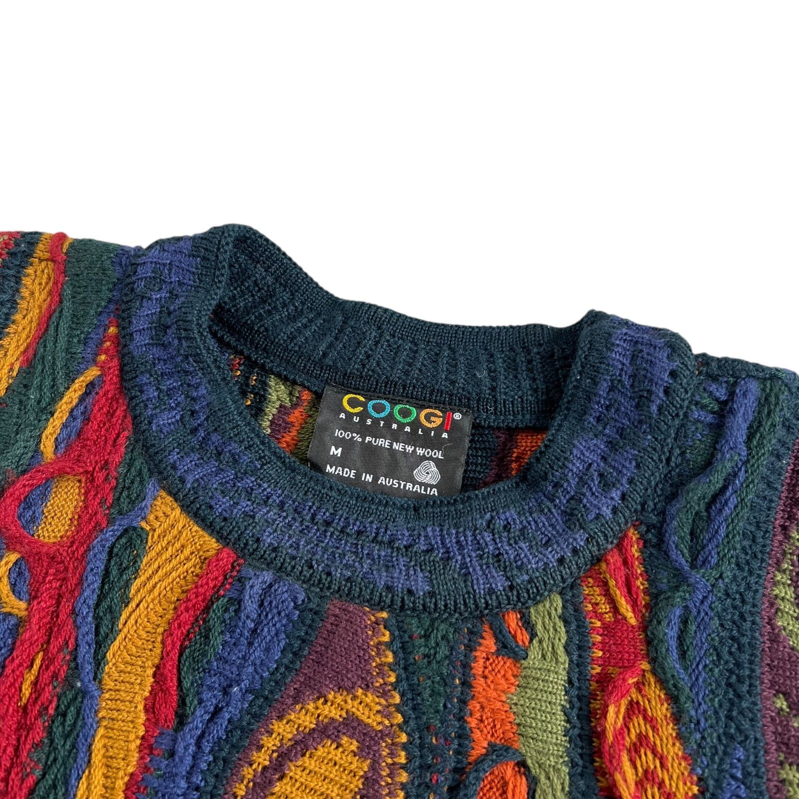 COOGI / クージー 90's ピュアウール 3Dニットセーター マルチカラー