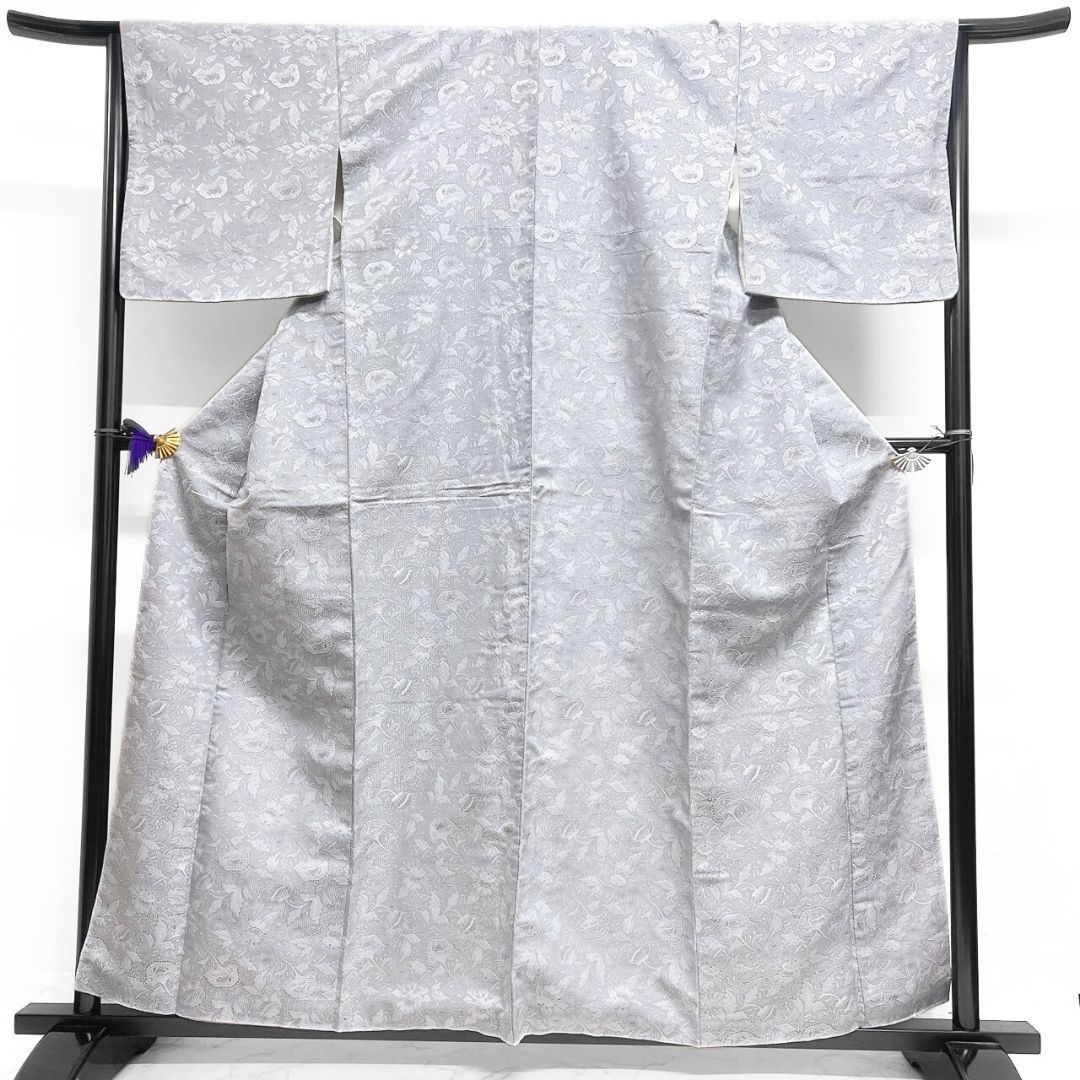 小紋 お召 唐花模様 花模様 織り 着物 123 b p ms