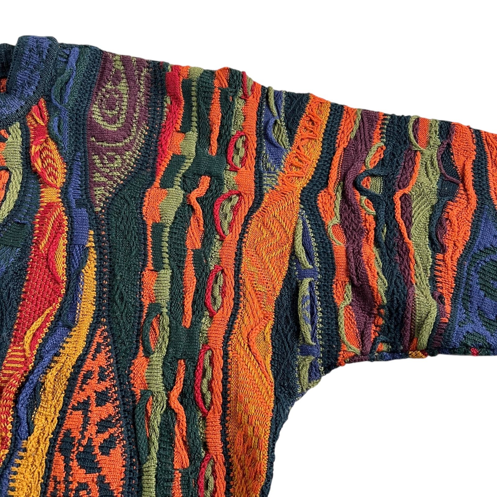 COOGI / クージー 90's ピュアウール 3Dニットセーター マルチカラー