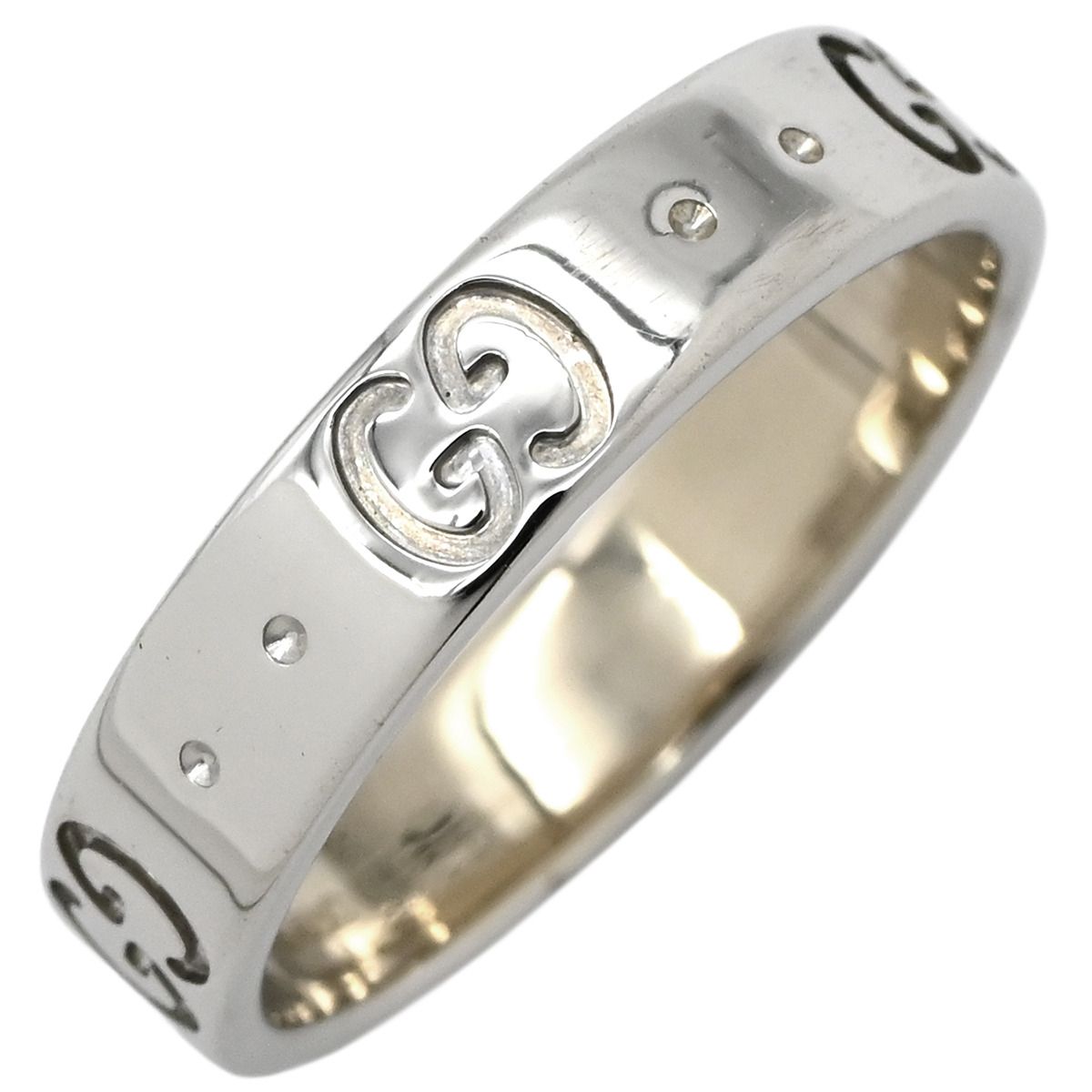 グッチ GUCCI リング 指輪 アイコン スリム ホワイトゴールド #9 Au750