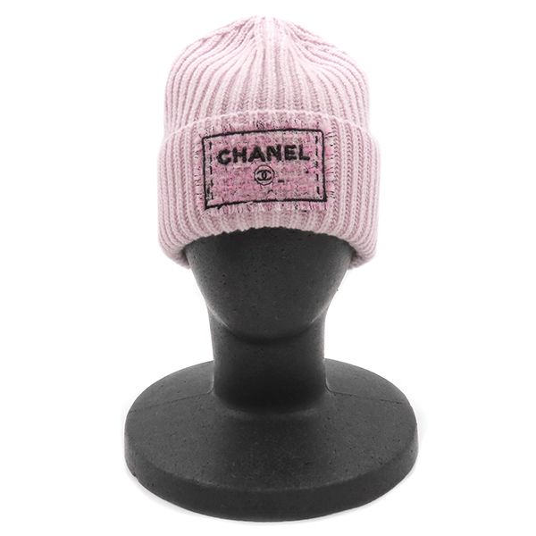 シャネル CHANEL ニットキャップ ニット キャップ カシミヤ ピンク