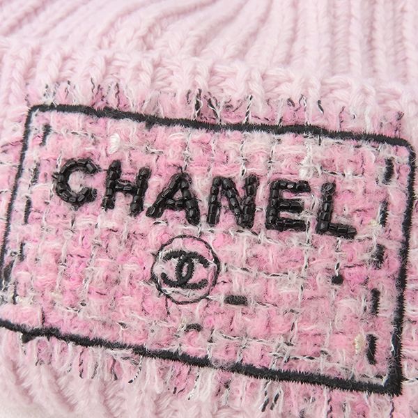 シャネル CHANEL ニットキャップ ニット キャップ カシミヤ ピンク