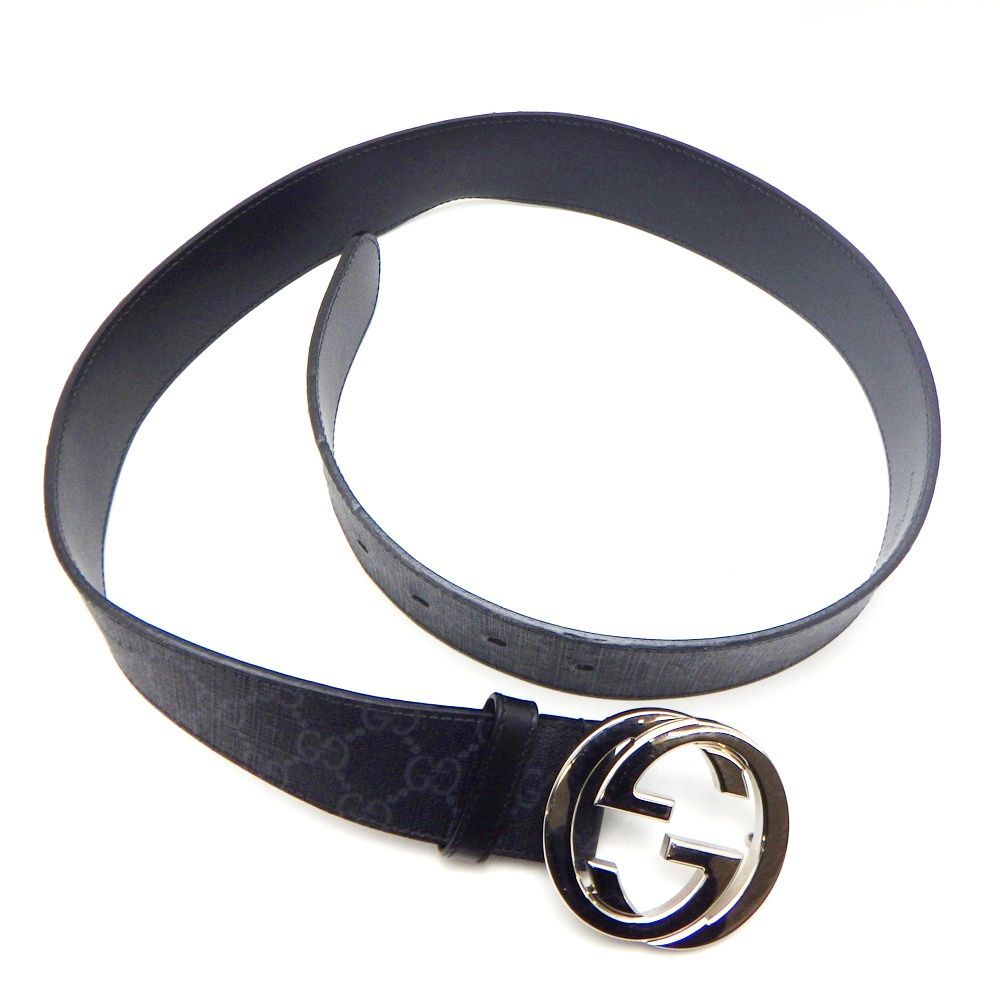 GUCCI グッチ/インターロッキングGベルト/411924/85・34 Amazon | グッチ GUCCI ベルト 85サイズ GGレザー グッチシマ インター