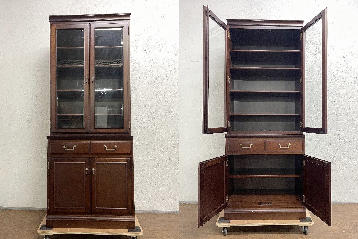 ○マルニ木工 地中海シリーズ 食器棚 カップボード キュリオケース