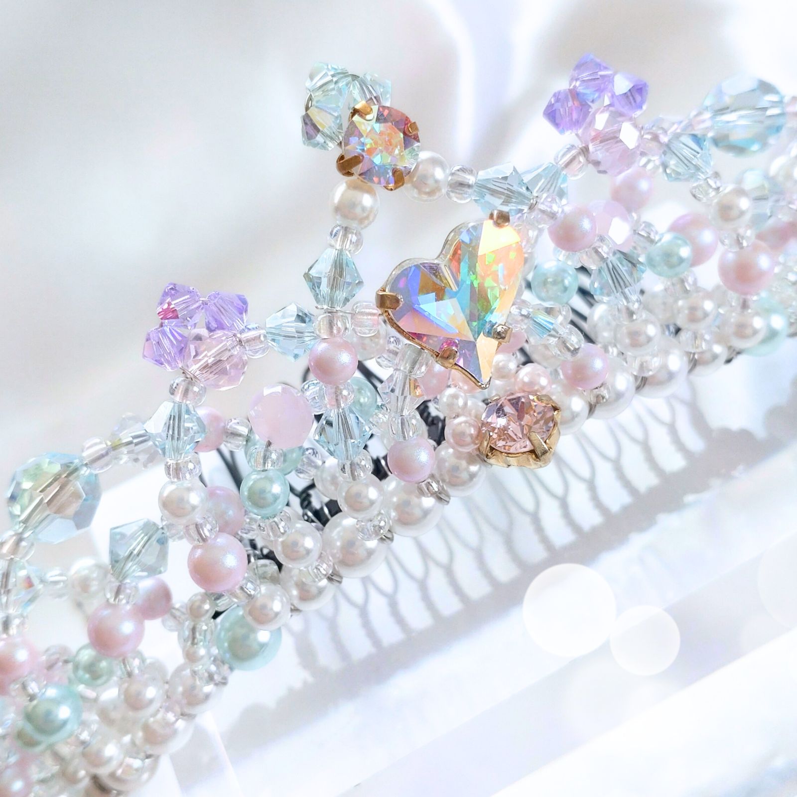 バレエ ティアラ クラウンティアラ パステル コーム付