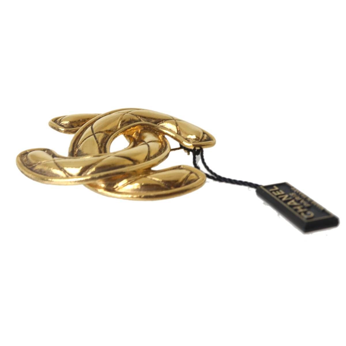 CHANEL シャネル ココマーク ブローチ ゴールド NO Bランク