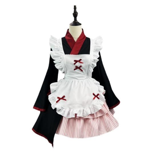 和服メイド服cos大きめLolitaかわいい二次元振袖メイド制服コスプレ衣装フルセット撮影用 舞台演出衣装仮面コスプレハ
