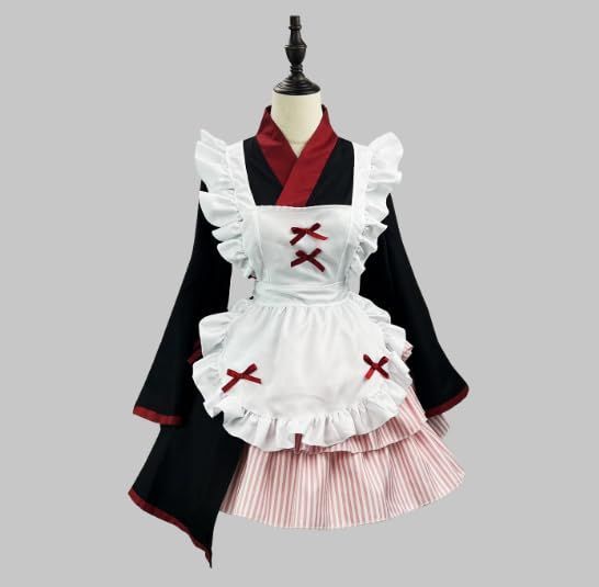 和服メイド服cos大きめLolitaかわいい二次元振袖メイド制服コスプレ衣装フルセット撮影用 舞台演出衣装仮面コスプレハ