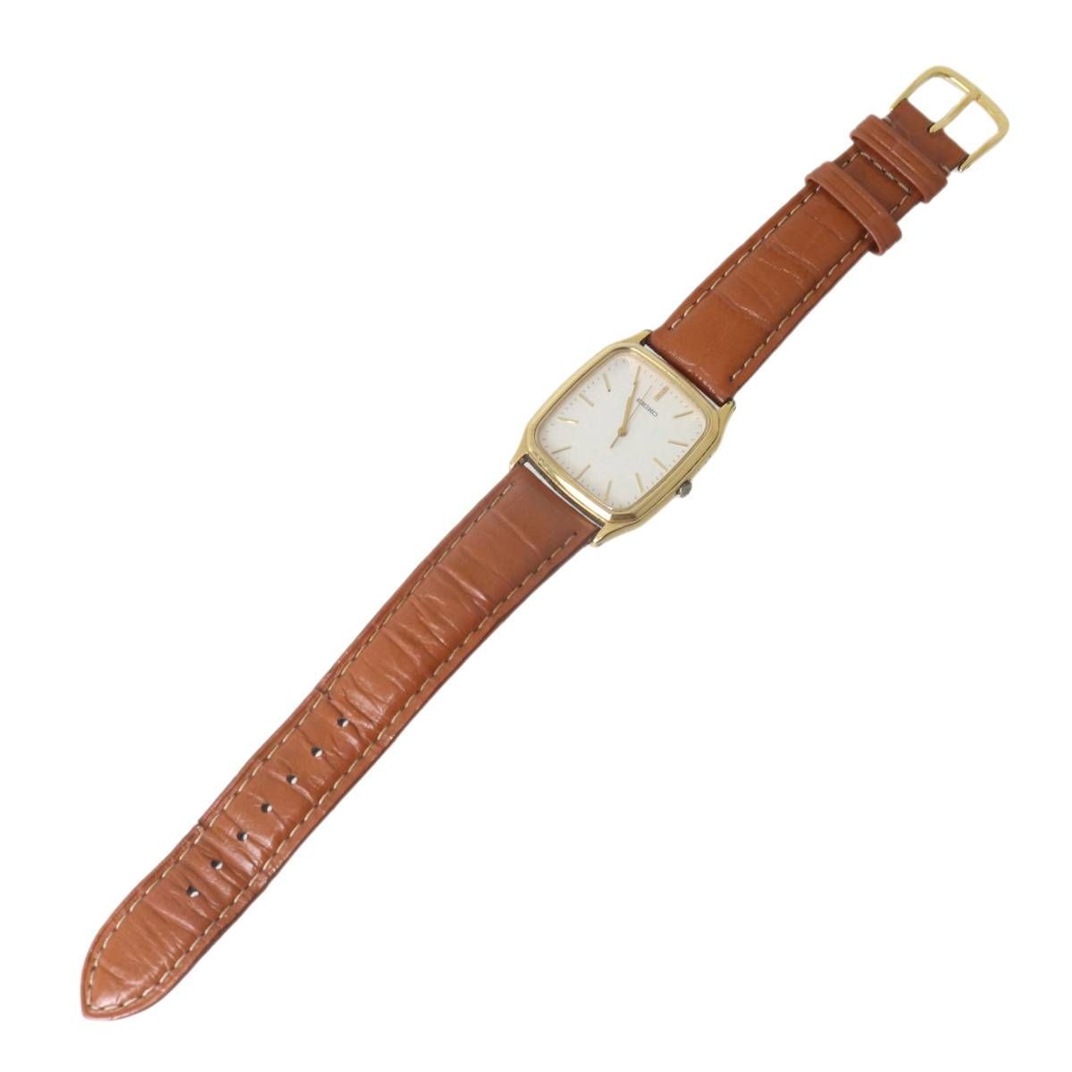 SEIKO セイコー メンズクオーツ 腕時計 ゴールド×文字盤ホワイト斑 