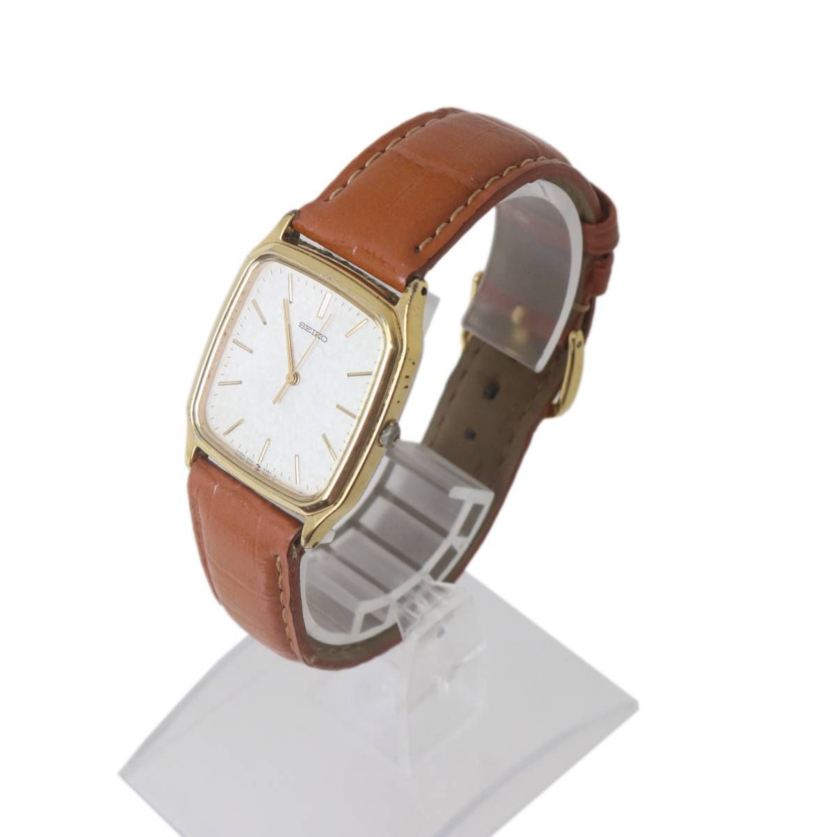 SEIKO セイコー メンズクオーツ 腕時計 ゴールド×文字盤ホワイト斑 