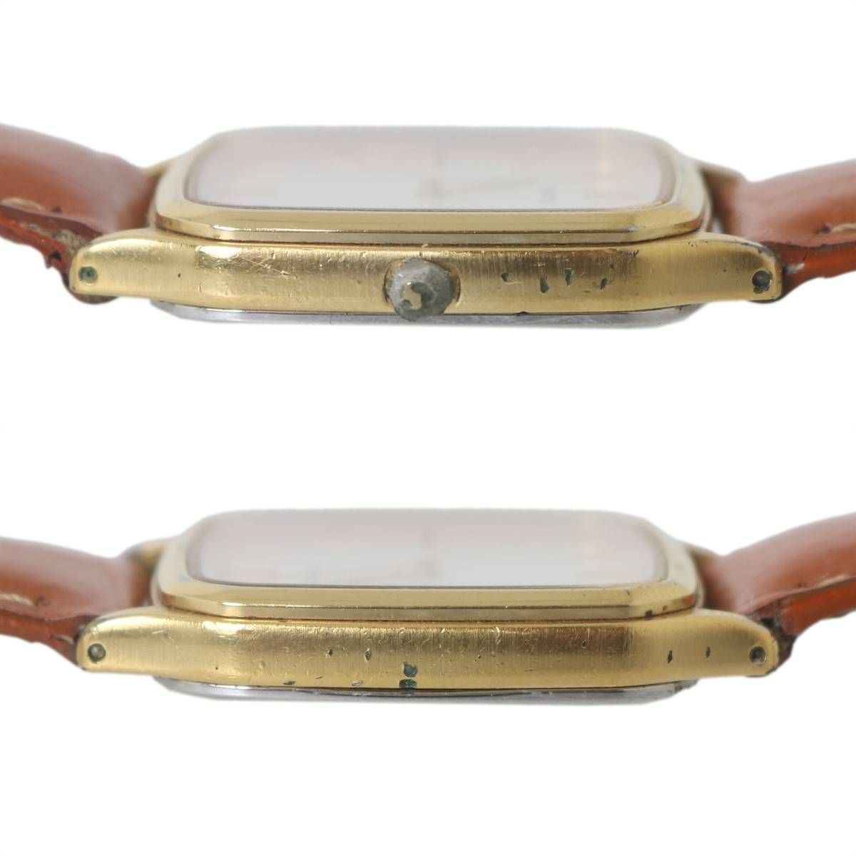 SEIKO セイコー メンズクオーツ 腕時計 ゴールド×文字盤ホワイト斑 