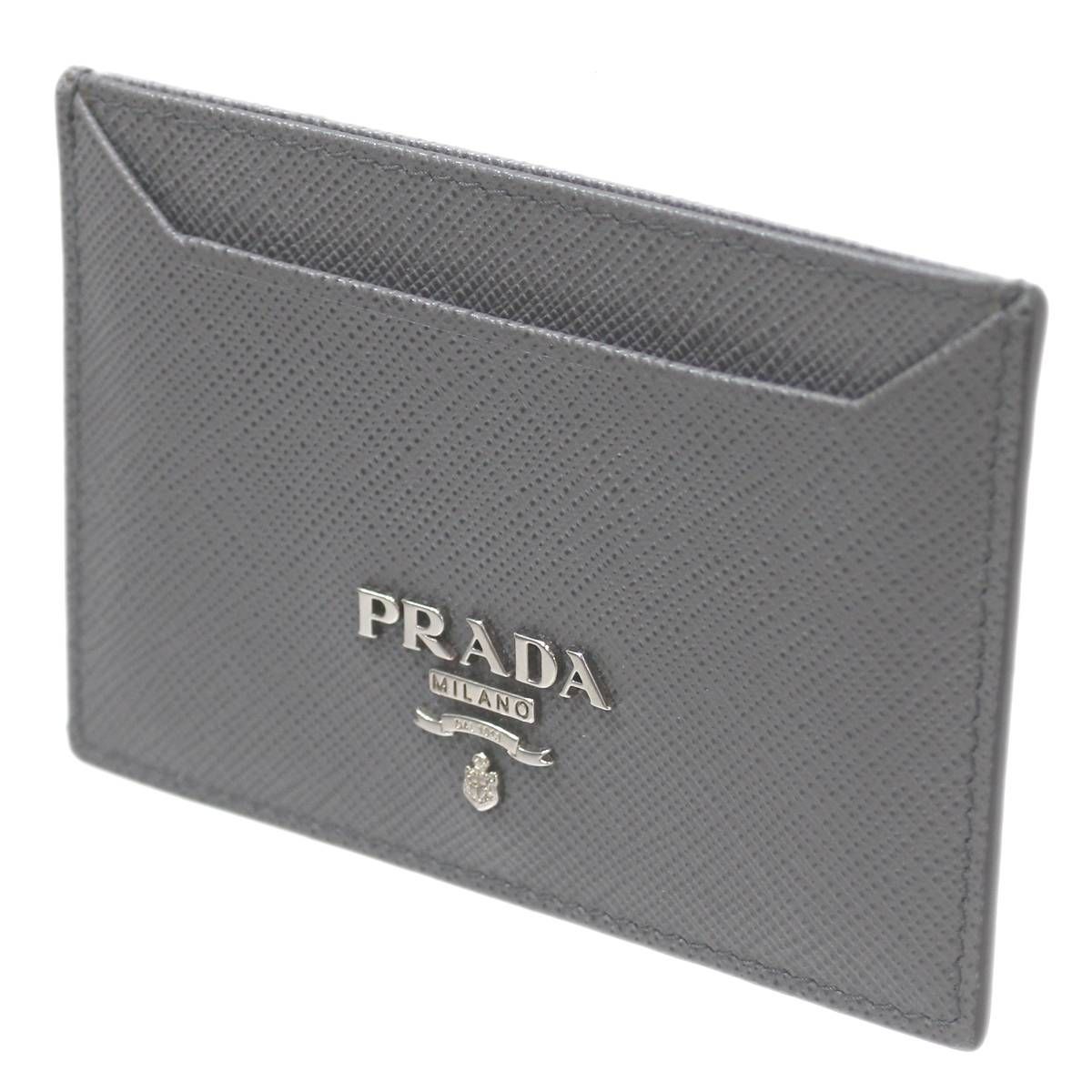 PRADA グレー レザー 名刺入れ PRADA グレー レザー 名刺入れ