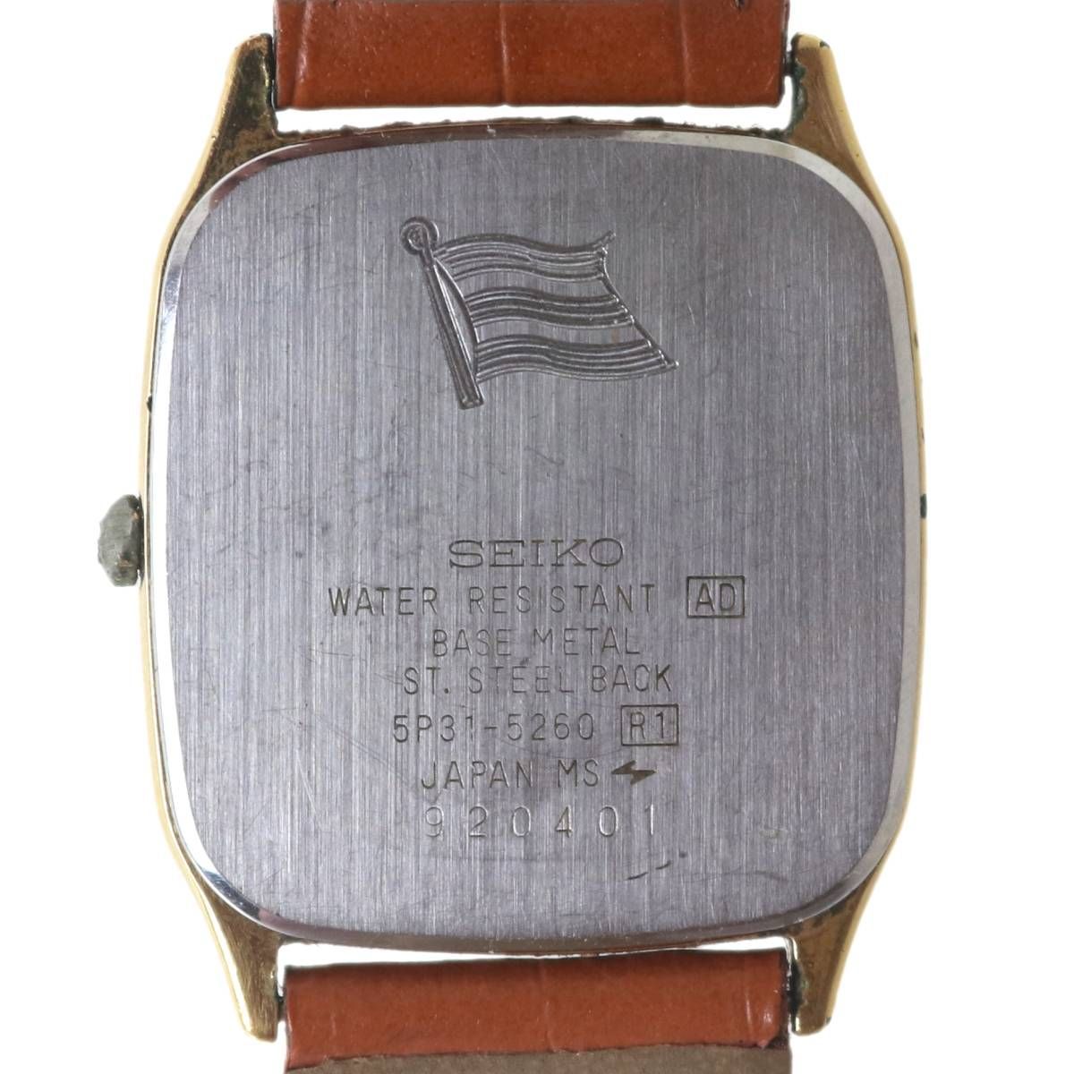 SEIKO セイコー メンズクオーツ 腕時計 ゴールド×文字盤ホワイト斑 