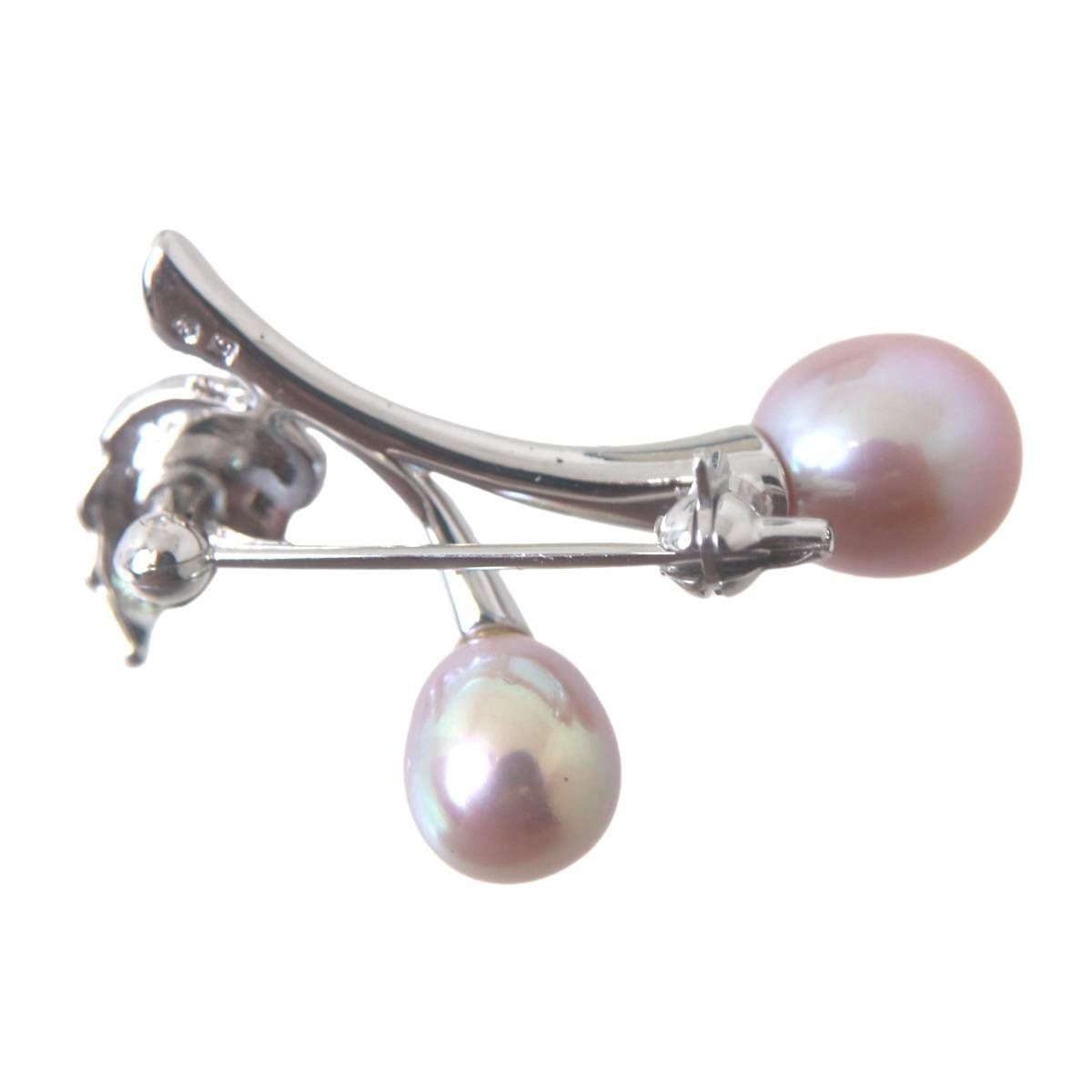 MIKIMOTO ミキモト パールブローチ 本真珠×Sv 箱 30.7×18.6(mm) パール