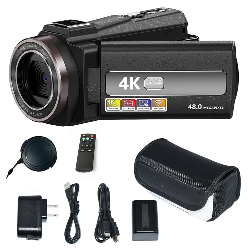 4 K 4800万画素デジタルビデオカメラ 16倍デジタルズーム WiFi機能 手ぶれ補正 広角レンズ 一眼レフカメラ バッテリー 32 GBカード付き センサー 日本語説明書 d 6702 f 59