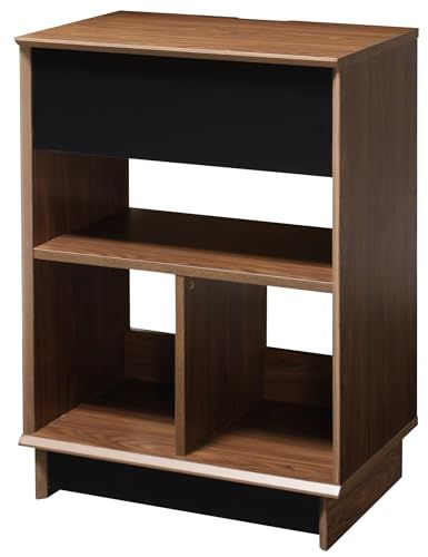 サンニード レコードプレーヤースタンド 台 レコードラック 棚 木製 ウォールナット ブラック オーディオラック 幅60 高さ85 cm lpr-6085 100 abd 0 f