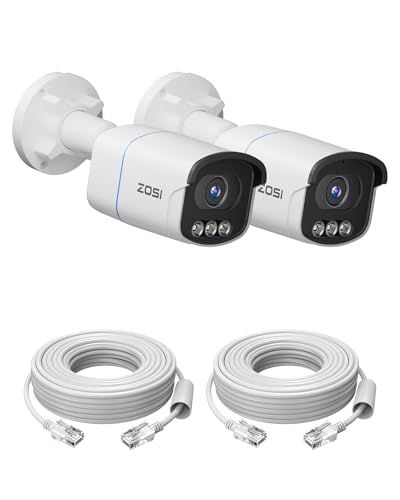 ZOSI 800万画素 超暗視対応 屋外poe防犯カメラ2台増設用 AI ISP技術搭載 Aurora Luxフル AI人形 車両検知 動体検知 双方向通話 センサー発光 音声警報 遠隔監視 アプリ通知 IP 66防塵防水 有線接