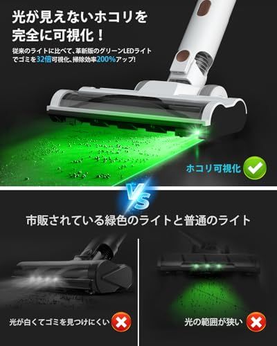  掃除機 コードレス 2026革新版登場!驚きの軽さ!業界初のグリーンLEDライト＆70 Kpa真の強力吸引＆自立式 コードレス掃除機 軽量 60分連続稼働 次世代LED液晶ディスプレイ サイクロン 550Ｗ 2 W f 8 acaf 66 その他 キッチン 食器