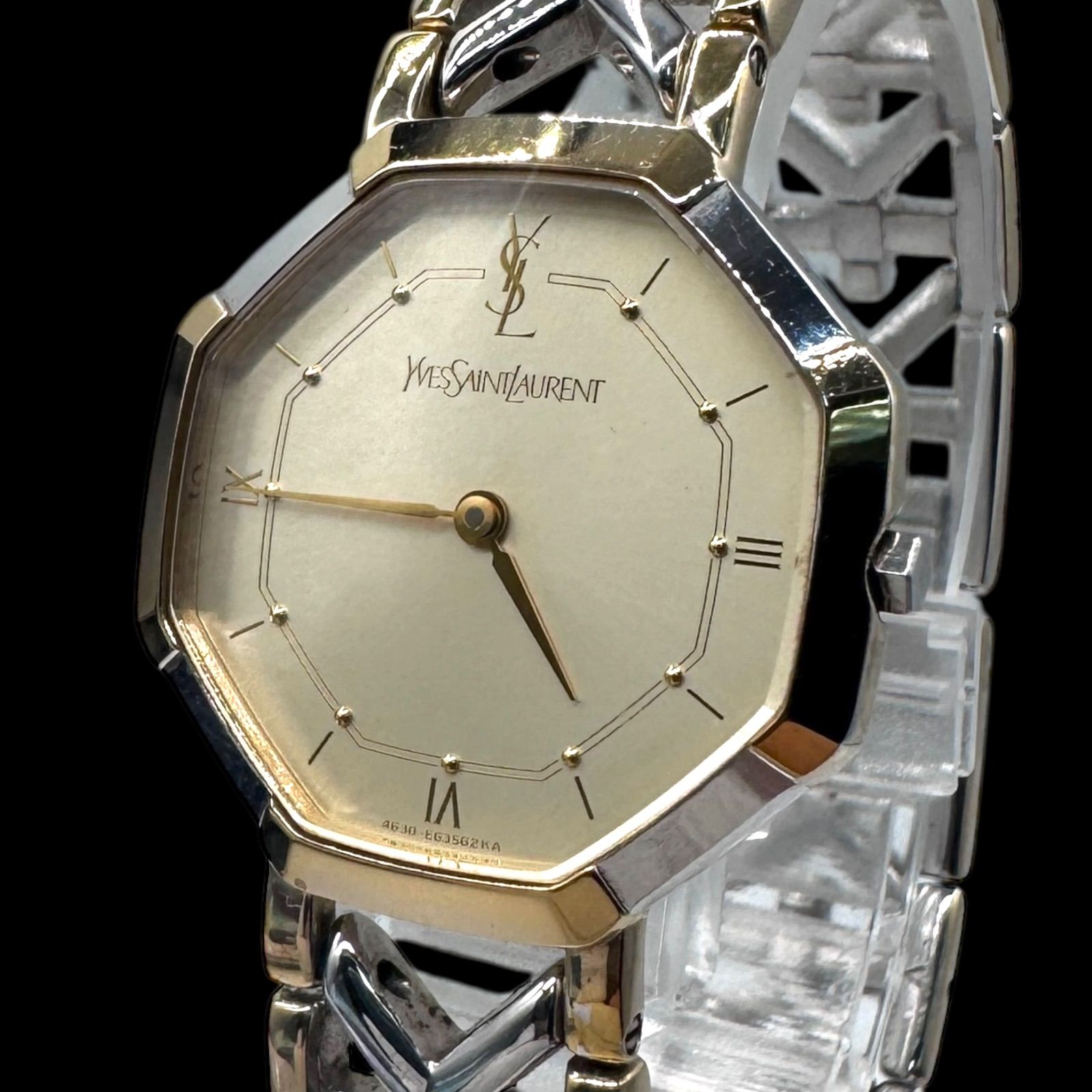 美品 稼働品 イヴサンローラン 腕時計 コンビ クォーツ 2針 ゴールド 美品 稼働品 イヴサンローラン 腕時計 コンビ クォーツ 2針 ゴールド