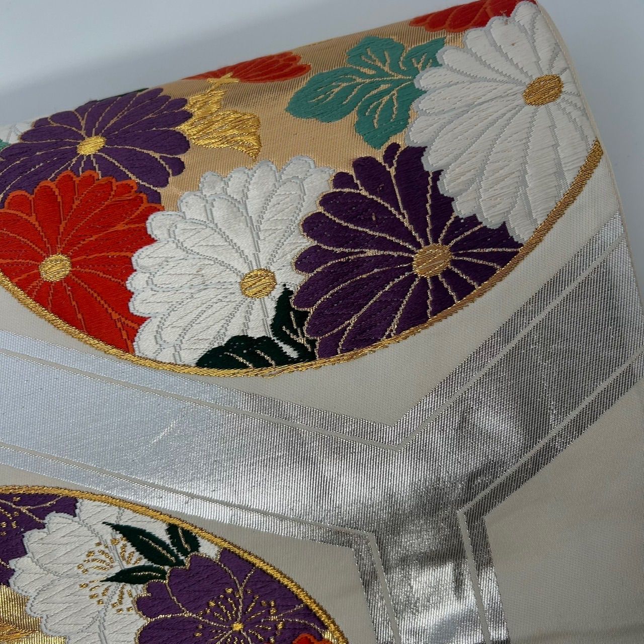 袋帯 唐織 丸に花柄 織り出し 正絹 着物 MA-2444 - メルカリ