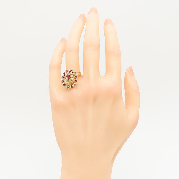ムーヴ デザイン ルビー ダイヤモンド リング K 18 10号 質屋 丸高 尼崎市 レディース レッド Move Design Ruby Diamond Ring Marutaka Red jewelry 兵庫県 可動 動く 買取