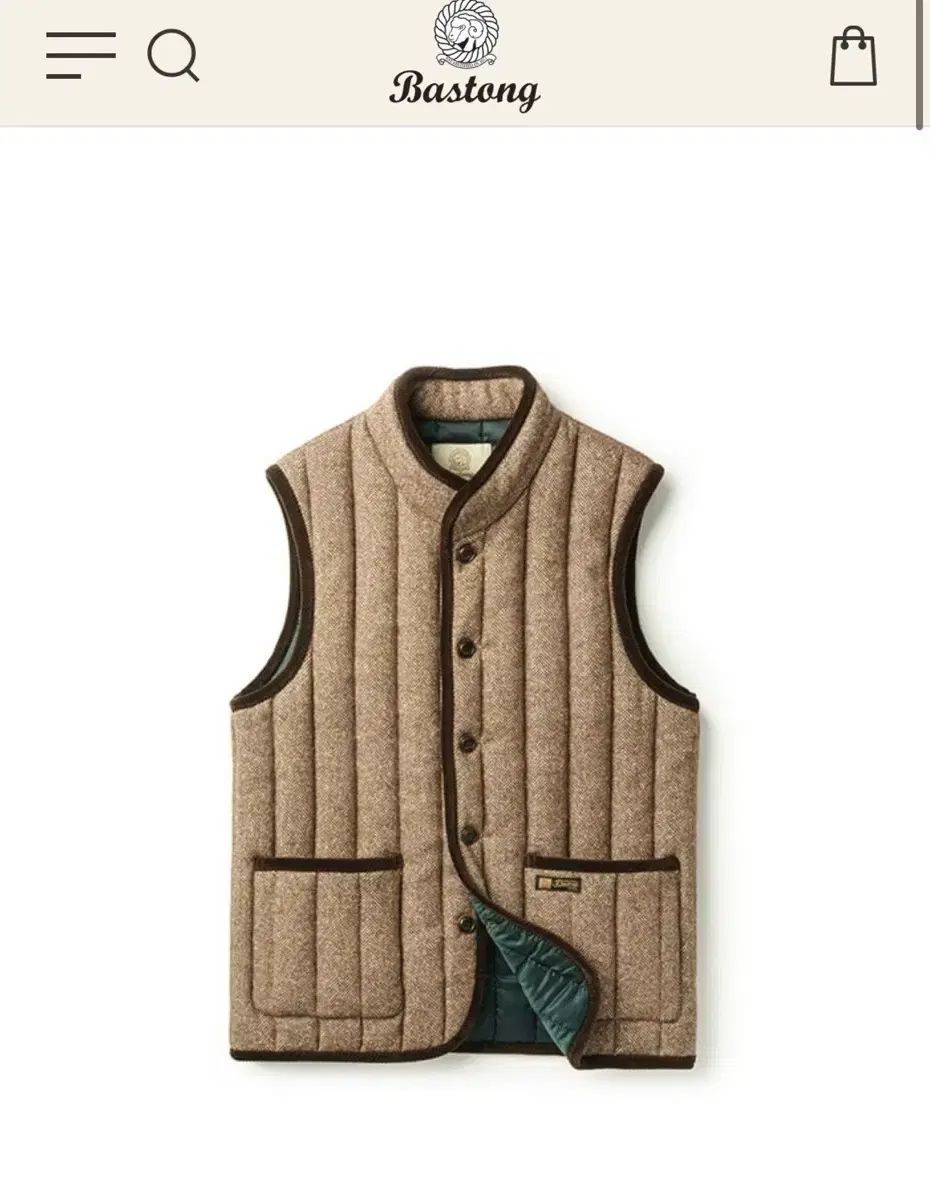 BASTONG 187 ブラウン ヘリンボーン ベスト L 105 110
