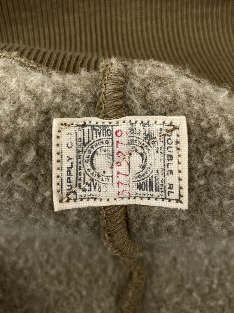 ダブルアールエル RRL S/S SWEATSHIRT 半袖 スウェットシャツ 31-B 両V 裏起毛 ダメージ加工 Ralph Lauren 茶 スウェット プリント ブラウン Sサイズ 104MT-2372