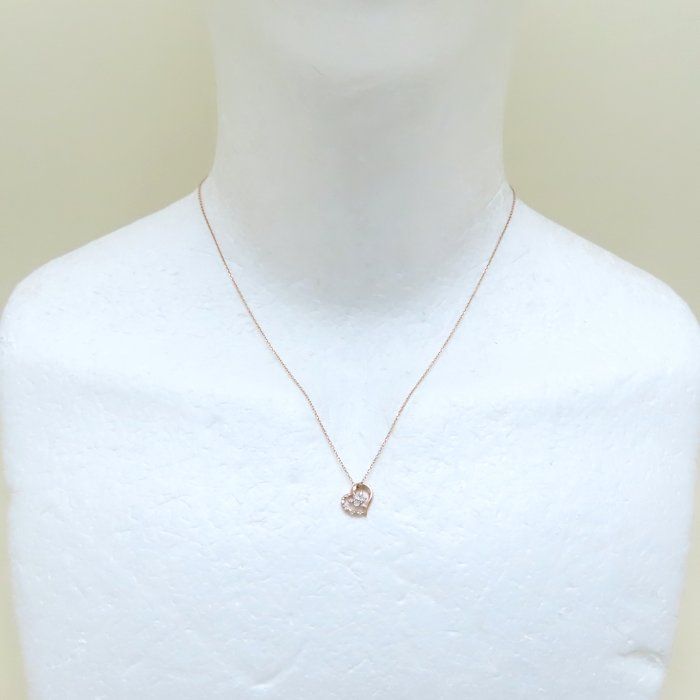 4℃ ヨンドシー ハート ネックレス 2011年 ダイヤモンド K 10 PG ピンクゴールド レディース 294661 BJ
