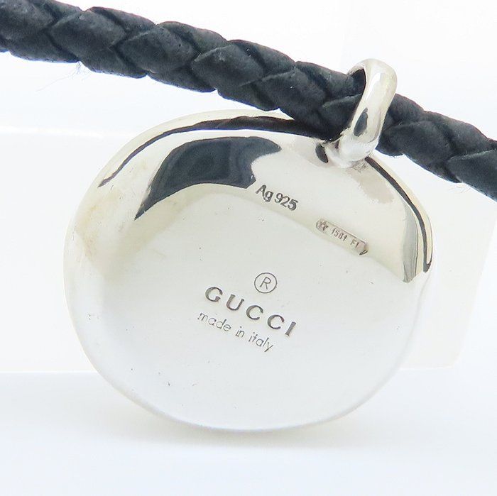 GUCCI グッチ クレストコイン ネックレス 270669 シルバー925xレザー