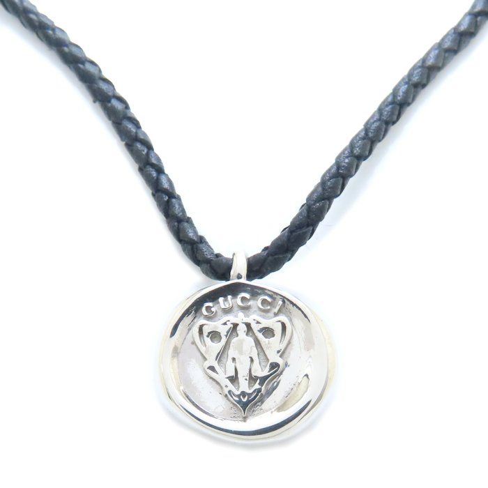 GUCCI グッチ クレストコイン ネックレス 270669 シルバー925xレザー GUCCI グッチ クレストコイン ネックレス 270669 シルバー925xレザー