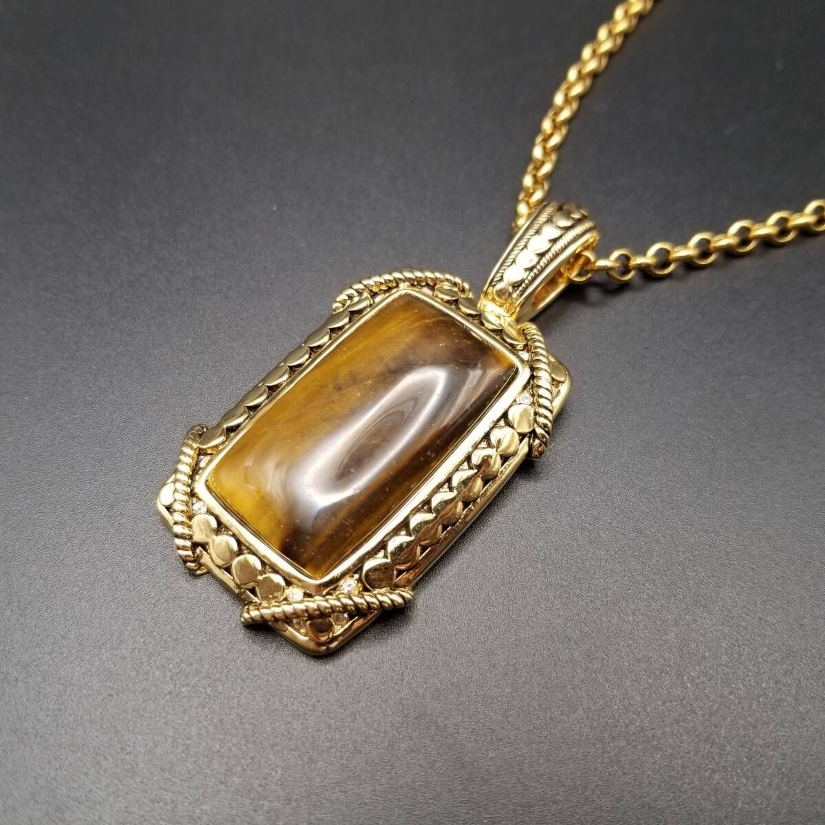 JOAN RIVERS 大ぶり タイガーアイ カボション ゴシック ヴィンテージ