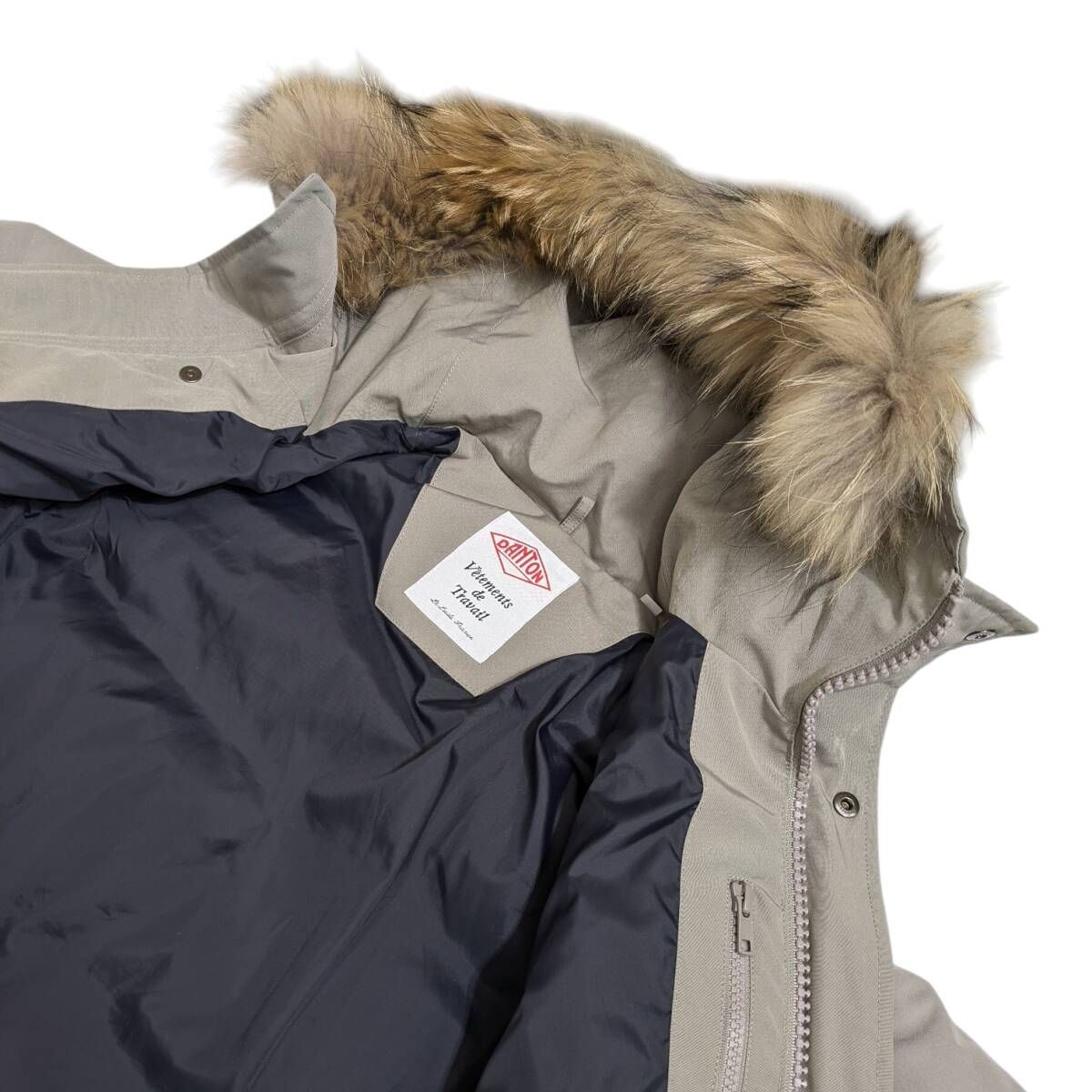 DANTON ダントン JD-8744 LAS フード付き ファー ロングダウンコート D