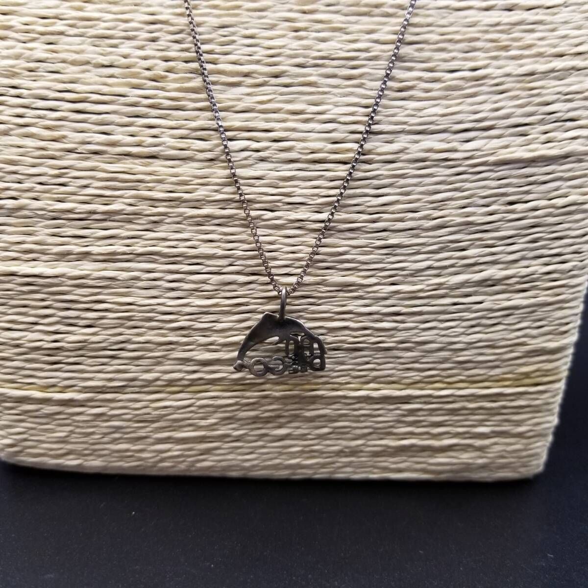  San Diego イルカ ドルフィン 925 シルバー ヴィンテージ チャーム ペンダント ロングネックレス 海の生き物モチーフ Y 18-J ネックレス アクセサリー