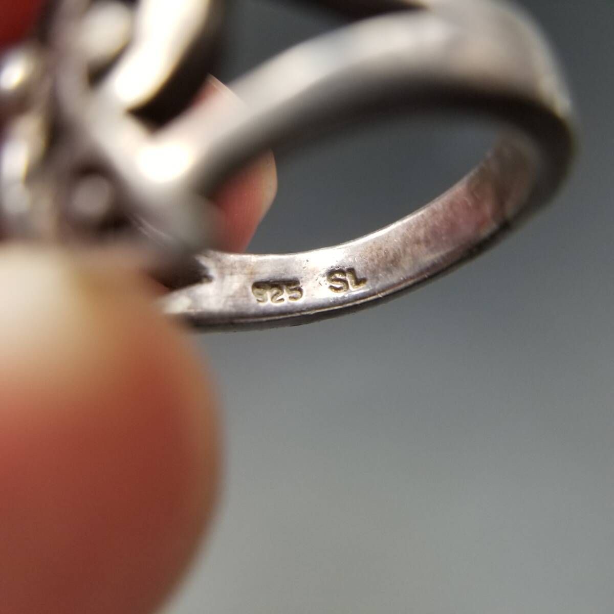 SL 蝶々 昆虫モチーフ 透かし 925 シルバー ヴィンテージ リング 銀