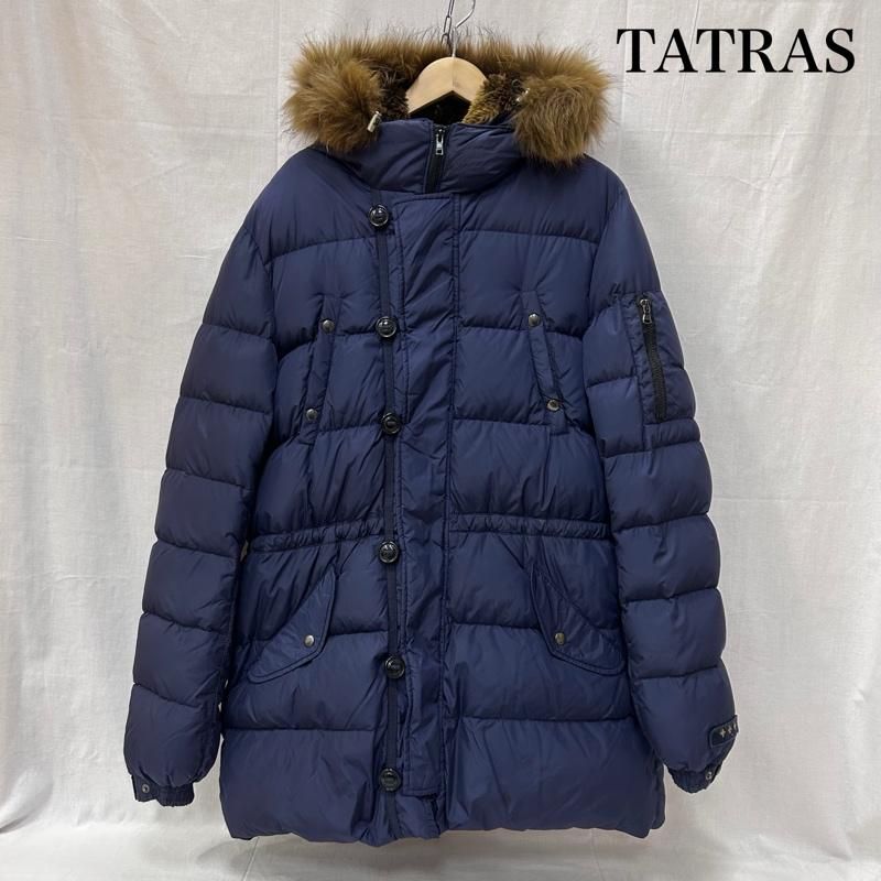 タトラス ダウンコート ファー付き ネイビー サイズ06 レディース - ISItems 古着