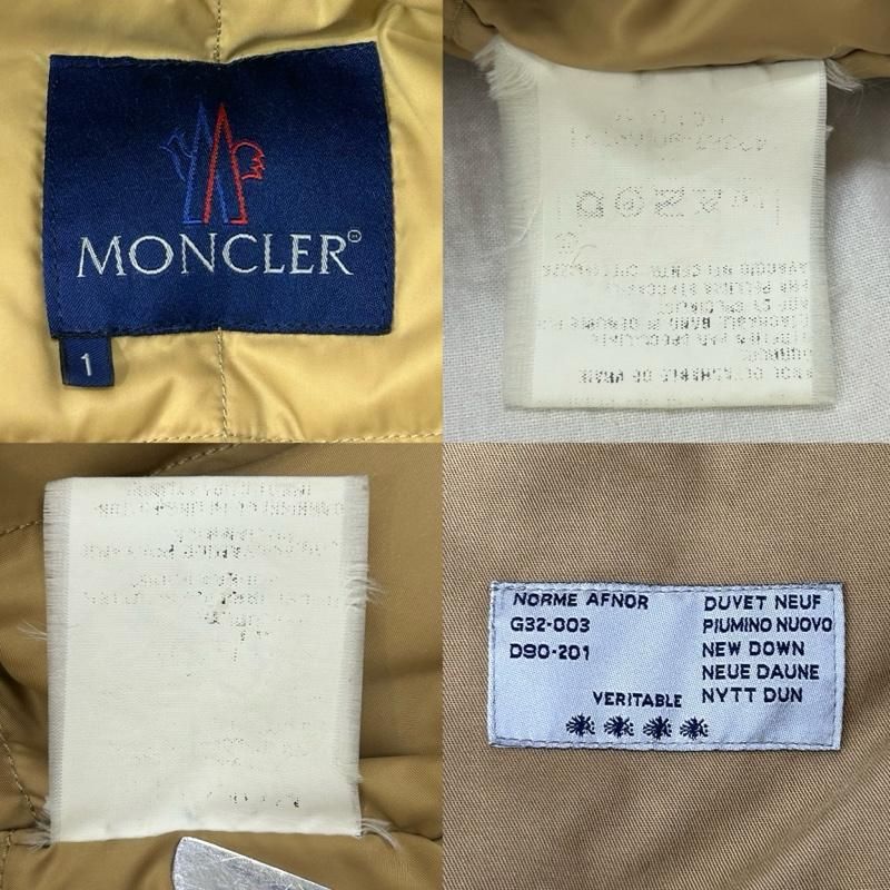 モンクレール セザンヌ 青タグ ショルダーストラップ ファー付き ベージュ サイズ1 メンズ 1 ISItems【USED】【古着】【】50148952