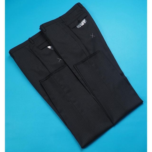 新品 大手百貨店扱い 秋冬総裏 ウール混ギャバジン ストライプ