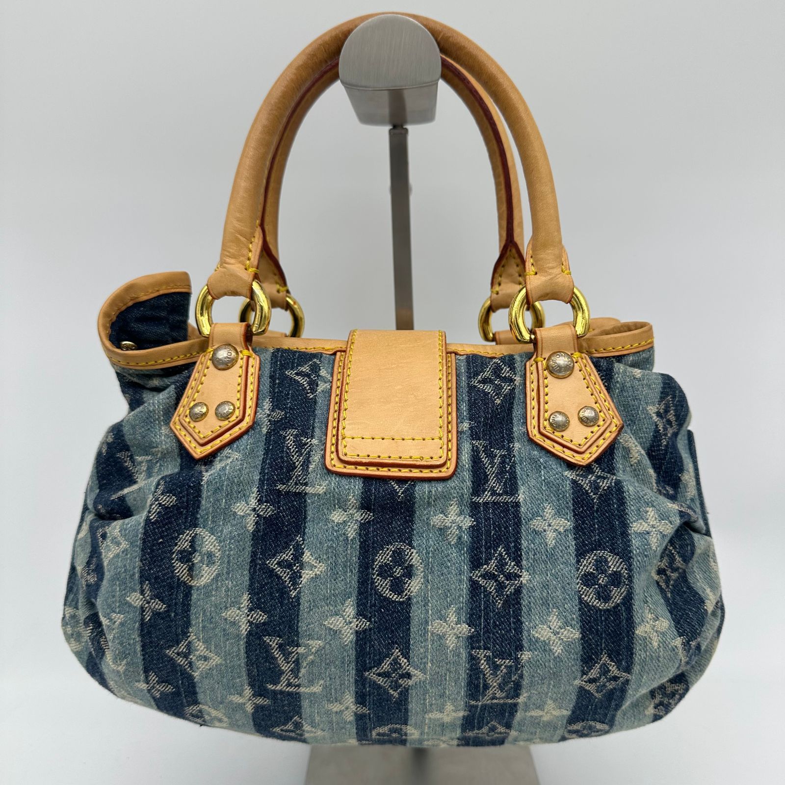 LOUIS VUITTON デニムプリーティ ハンドバッグ LOUIS VUITTON ルイ ヴィトン モノグラムデニム プリーティ