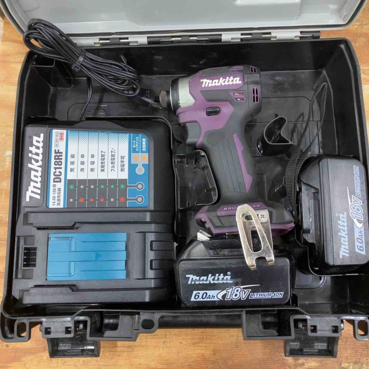 品 マキタ makita コードレスインパクトドライバー 18 V フルセット 紫色 パープル 柏店
