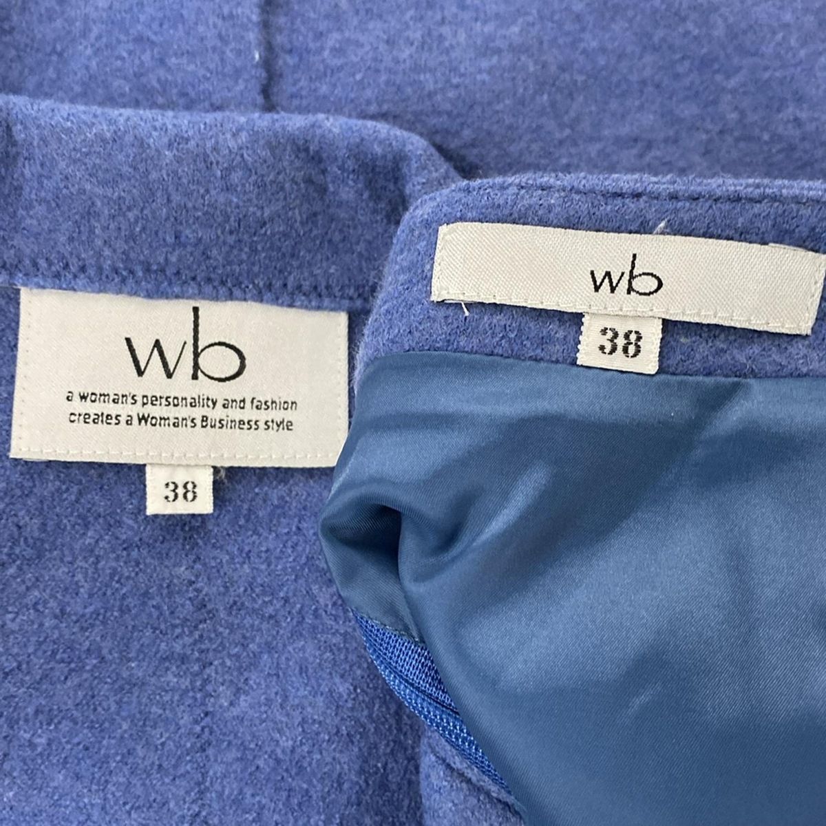 wb ダブリュービー スカートスーツ レディース - ブルー スーツスカート ビジネススーツ