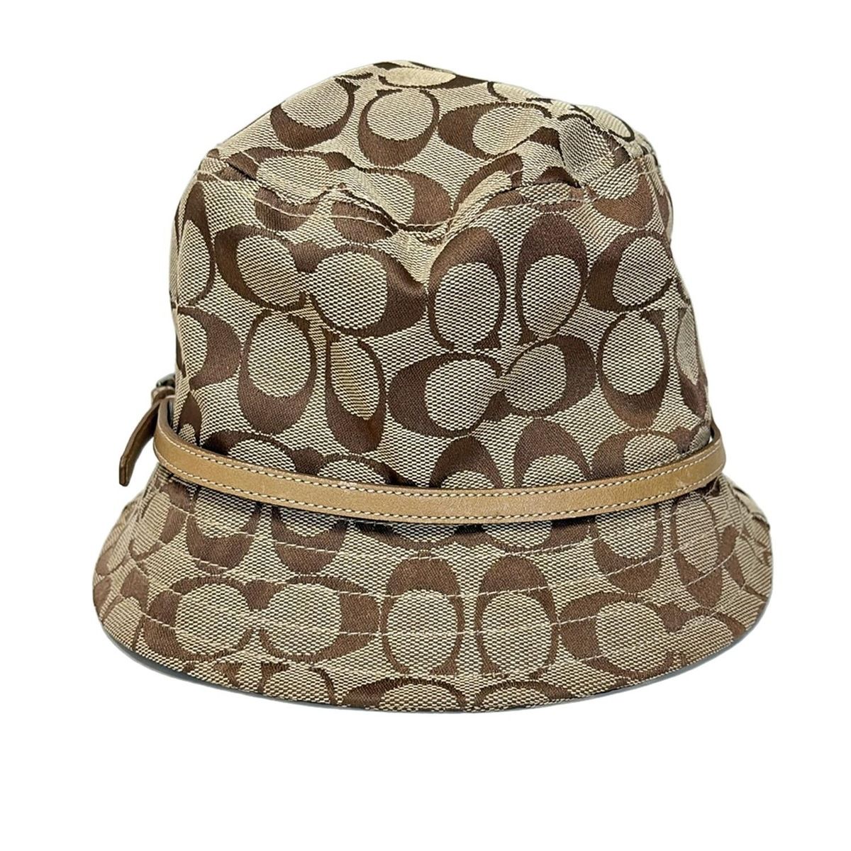  COACH コーチ ハット P S - カーキ×ライトブラウン シグネチャー柄 コットン レザー その他 ハット