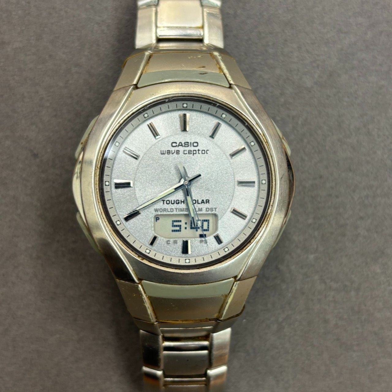 N 処分価格【中古】CASIO Wave ceptor WVA-420J 電波ソーラー時計 