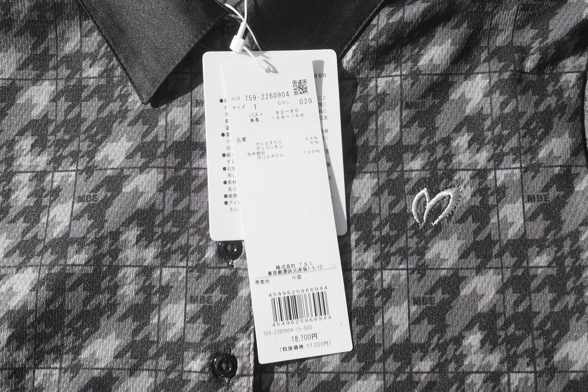 EDITION｜千鳥格子柄半袖ポロシャツ｜レディースゴルフウェア｜1