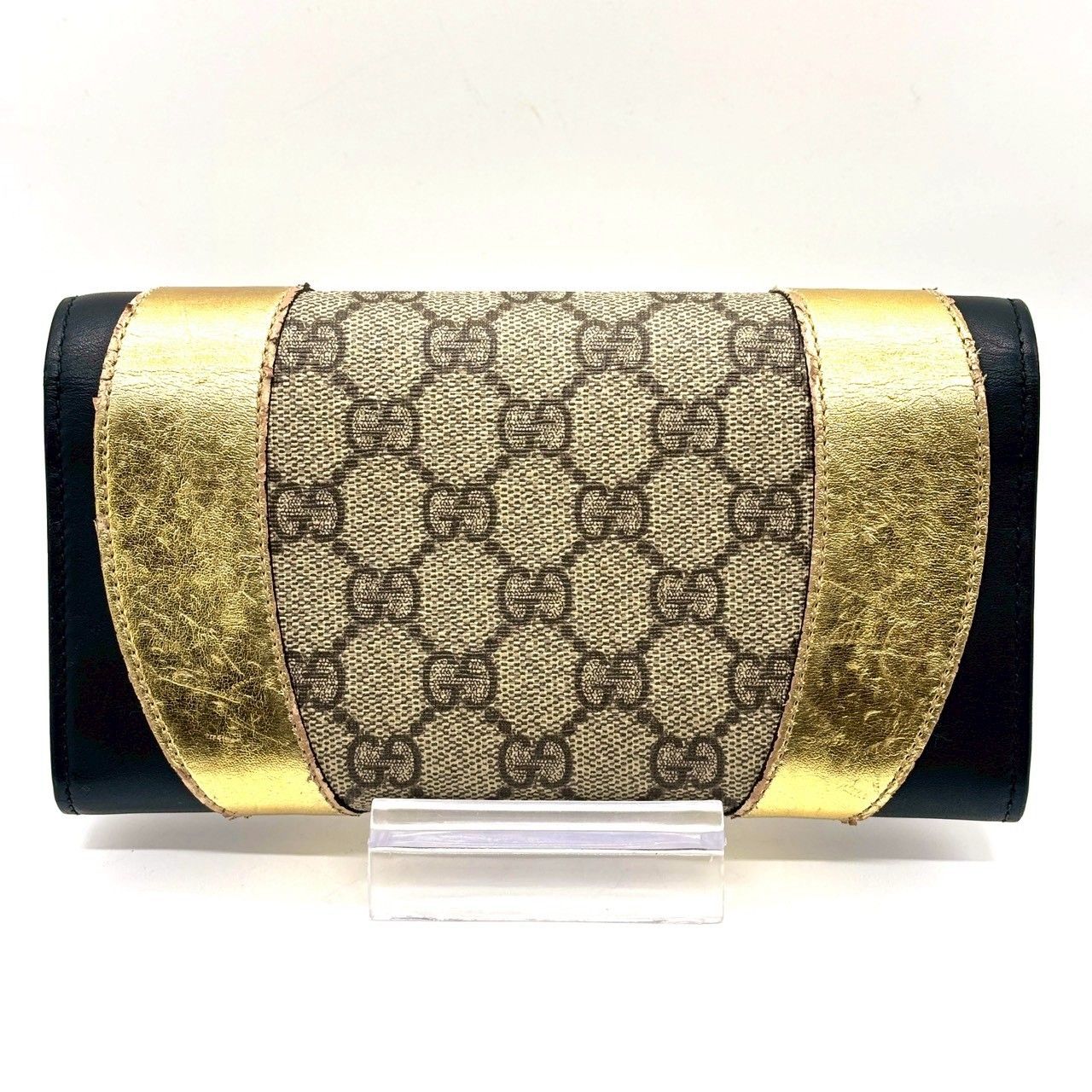 大人の品格を添える】 GUCCI グッチ 長財布 GGスプリーム フラップ PVC