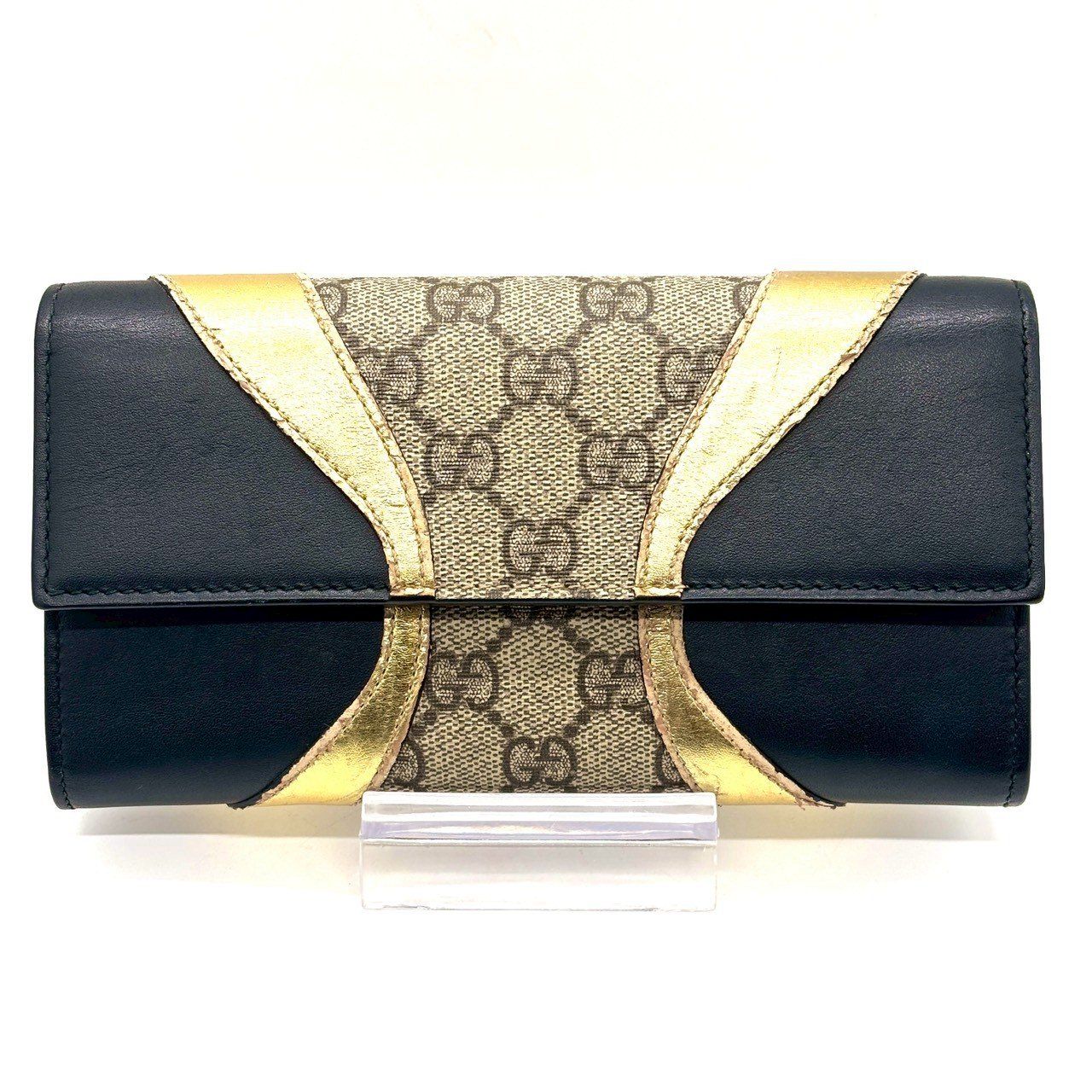 大人の品格を添える】 GUCCI グッチ 長財布 GGスプリーム フラップ PVC